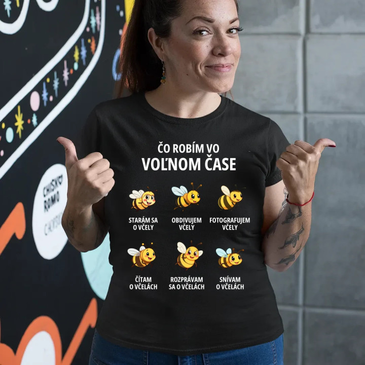 Čo robím vo voľnom čase - včely - dámske tričko s potlačou