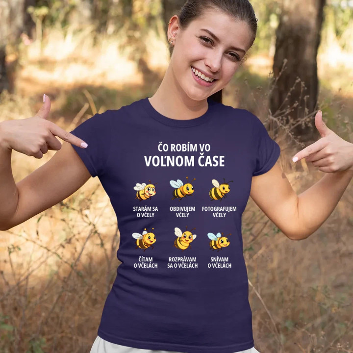 Čo robím vo voľnom čase - včely - dámske tričko s potlačou