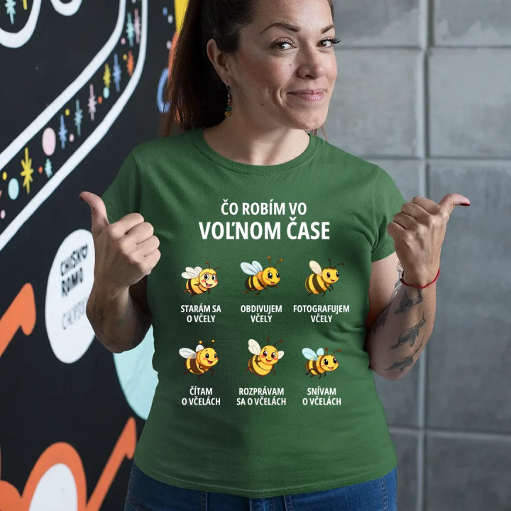 Čo robím vo voľnom čase - včely - dámske tričko s potlačou