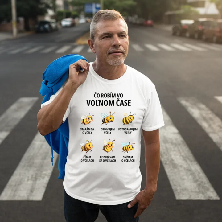 Čo robím vo voľnom čase - včely - pánske tričko s potlačou