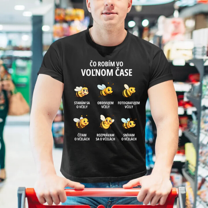Čo robím vo voľnom čase - včely - pánske tričko s potlačou