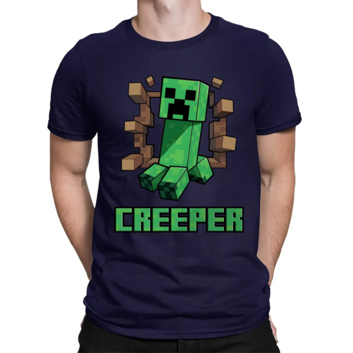 Creeper - pánske tričko s potlačou pre fanúšikov hry Minecraft