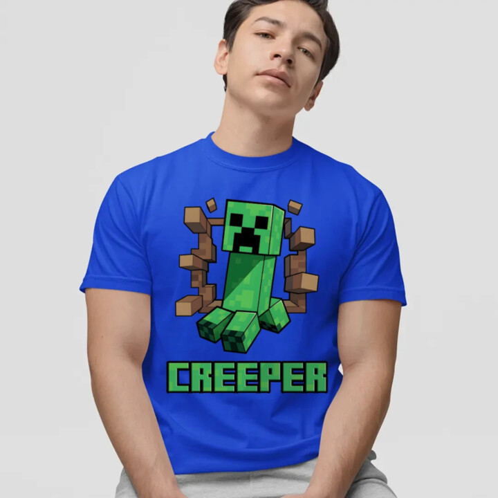 Creeper - pánske tričko s potlačou pre fanúšikov hry Minecraft