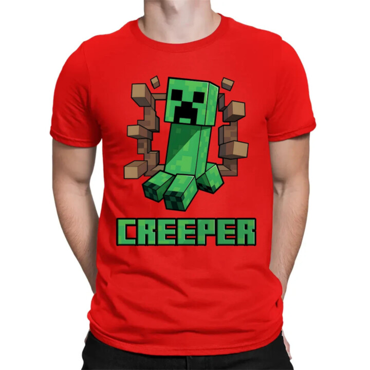 Creeper - pánske tričko s potlačou pre fanúšikov hry Minecraft