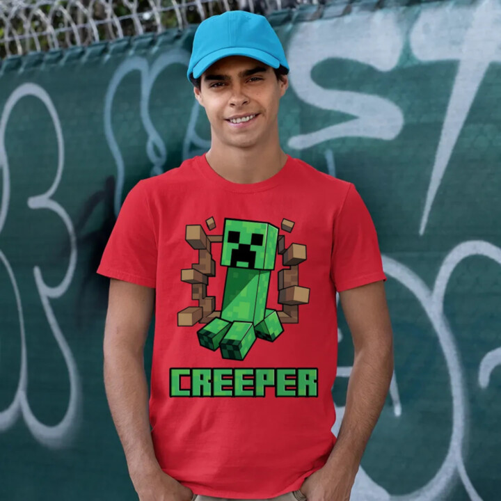 Creeper - pánske tričko s potlačou pre fanúšikov hry Minecraft
