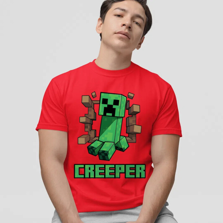 Creeper - pánske tričko s potlačou pre fanúšikov hry Minecraft
