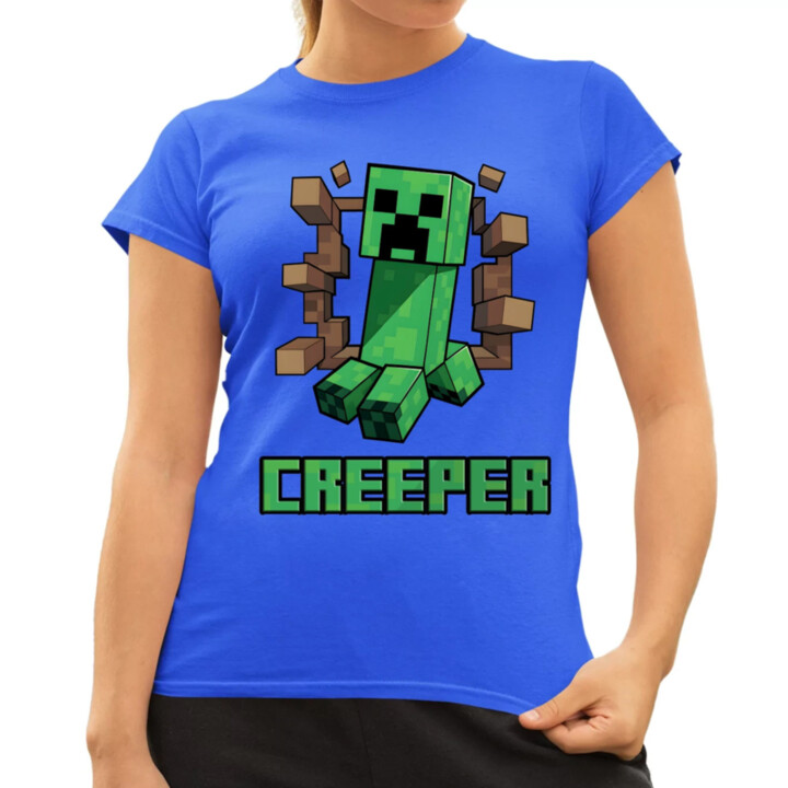 Creeper - dámske tričko s potlačou pre fanúšikov hry Minecraft