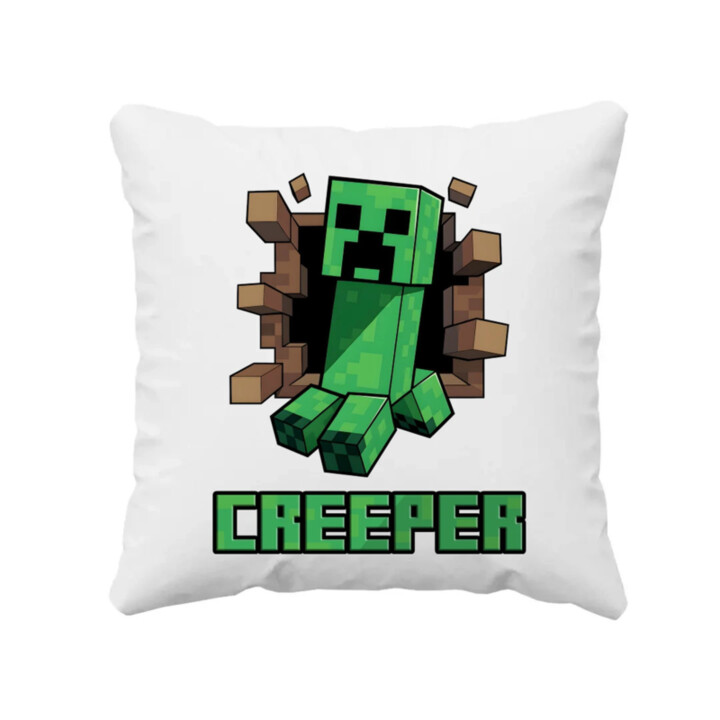 Creeper - vankúš s potlačou pre fanúšikov hry Minecraft