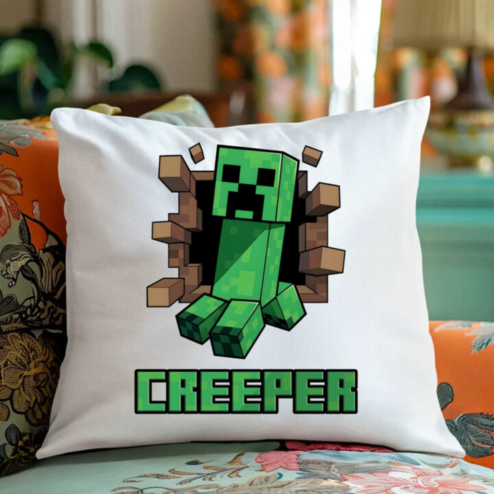 Creeper - vankúš s potlačou pre fanúšikov hry Minecraft