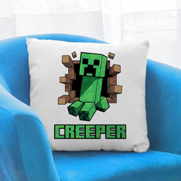 Creeper - vankúš s potlačou pre fanúšikov hry Minecraft