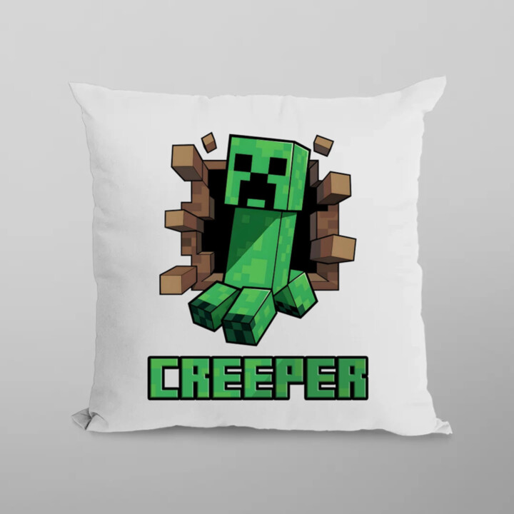 Creeper - vankúš s potlačou pre fanúšikov hry Minecraft