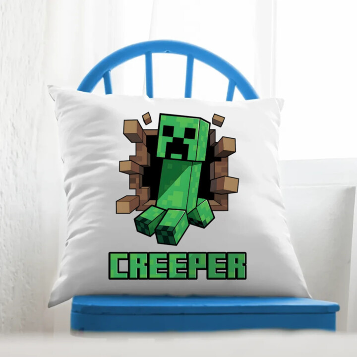 Creeper - vankúš s potlačou pre fanúšikov hry Minecraft