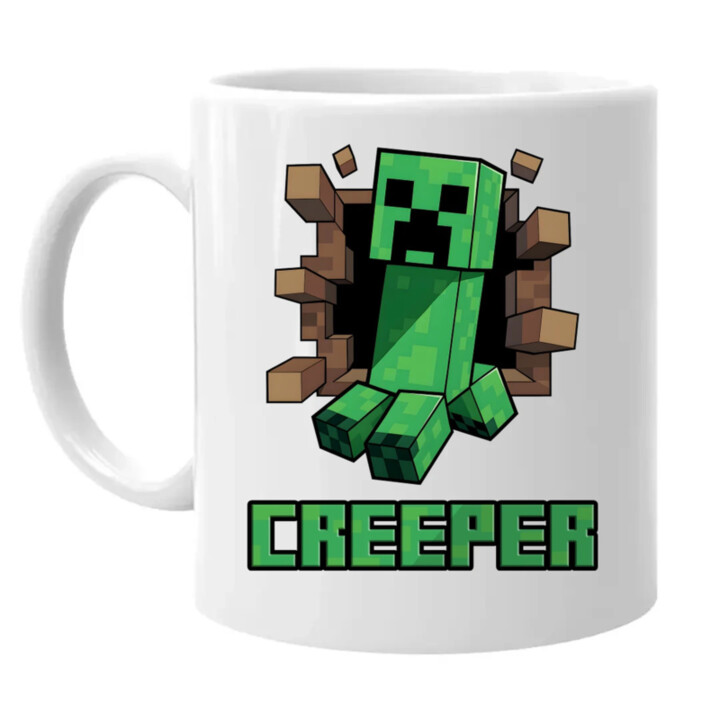 Creeper - keramický hrnček s potlačou pre fanúšikov hry Minecraft