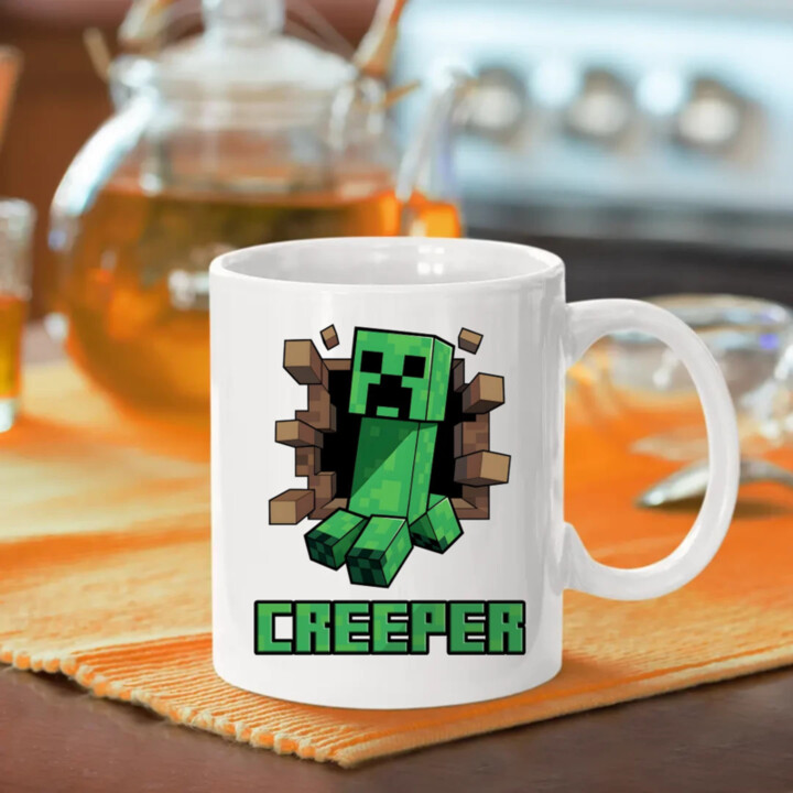Creeper - keramický hrnček s potlačou pre fanúšikov hry Minecraft