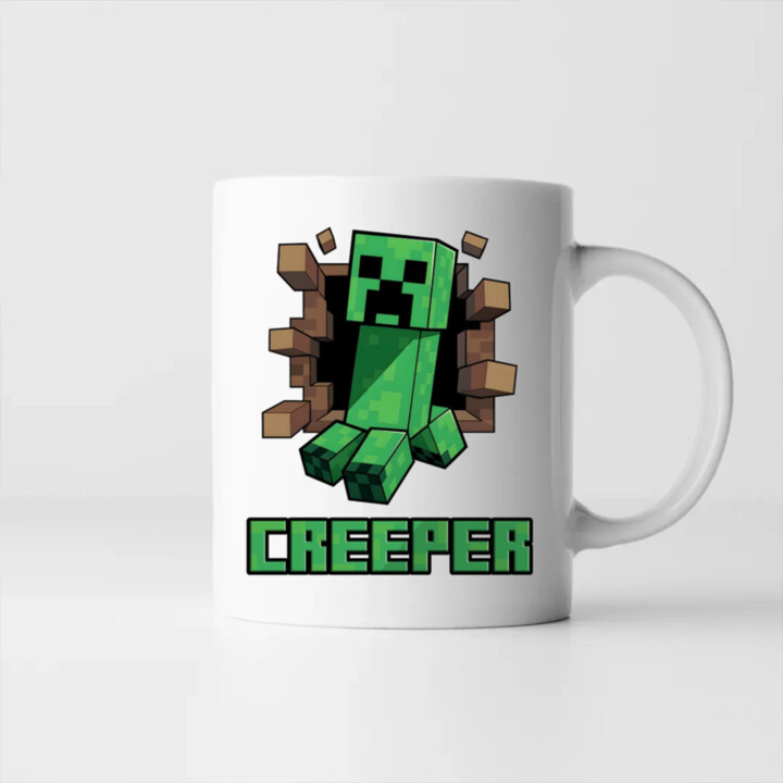 Creeper - keramický hrnček s potlačou pre fanúšikov hry Minecraft