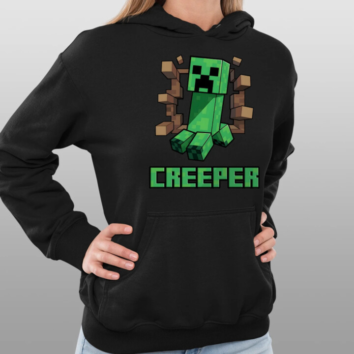 Creeper  - dámska mikina s potlačou pre fanúšikov hry Minecraft