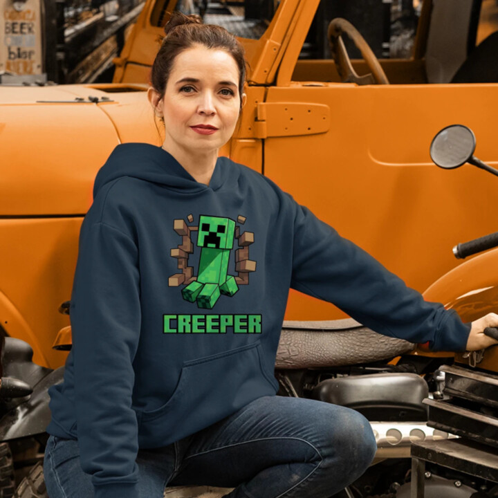 Creeper  - dámska mikina s potlačou pre fanúšikov hry Minecraft