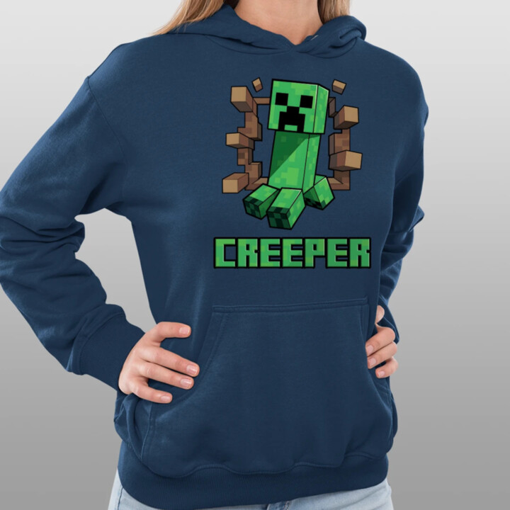 Creeper  - dámska mikina s potlačou pre fanúšikov hry Minecraft