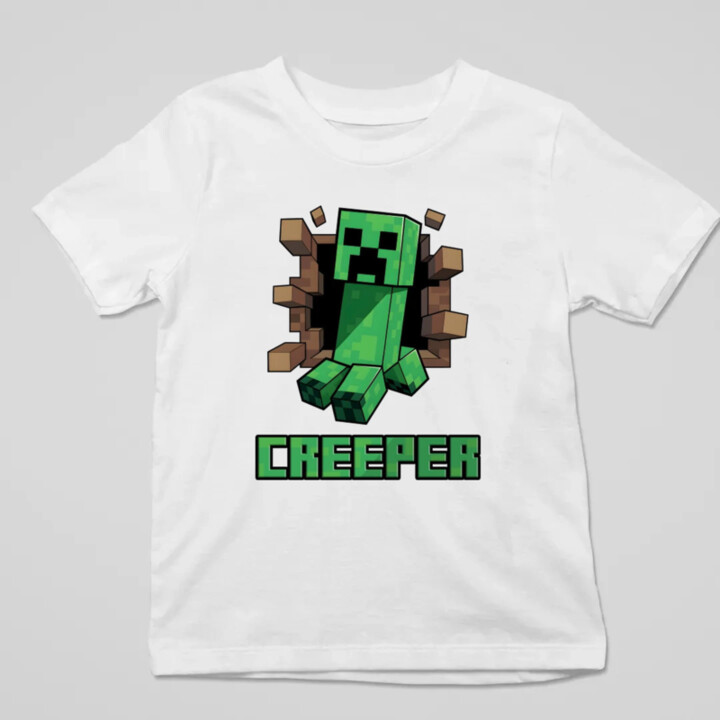 Creeper - detské tričko s potlačou pre fanúšikov hry Minecraft