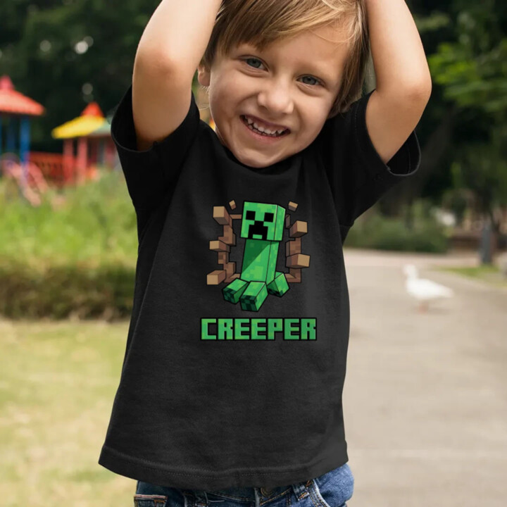 Creeper - detské tričko s potlačou pre fanúšikov hry Minecraft