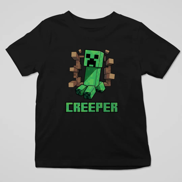Creeper - detské tričko s potlačou pre fanúšikov hry Minecraft