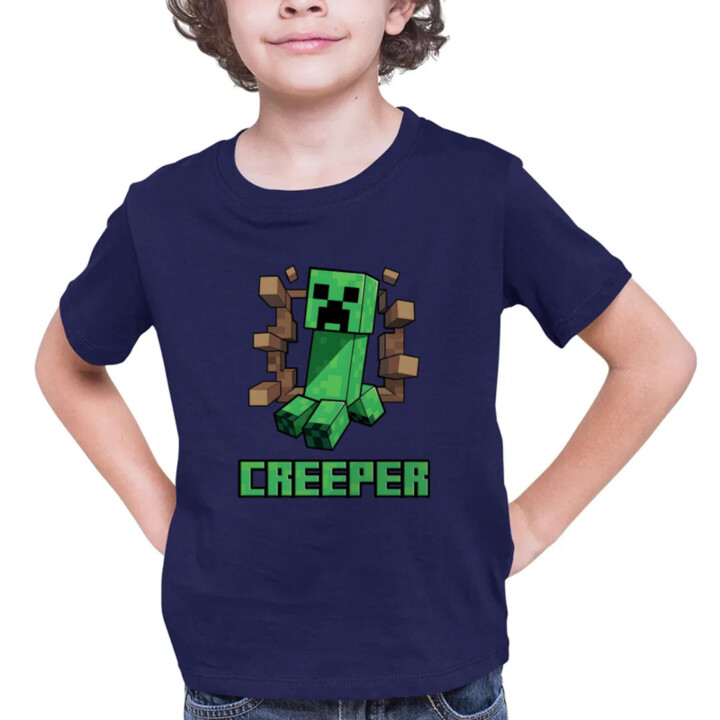 Creeper - detské tričko s potlačou pre fanúšikov hry Minecraft