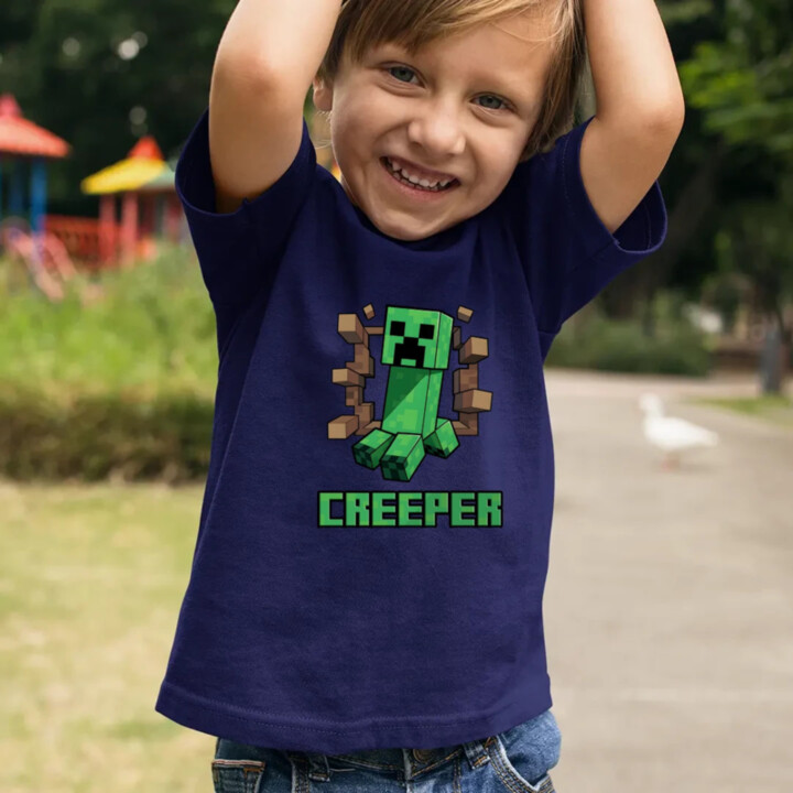 Creeper - detské tričko s potlačou pre fanúšikov hry Minecraft