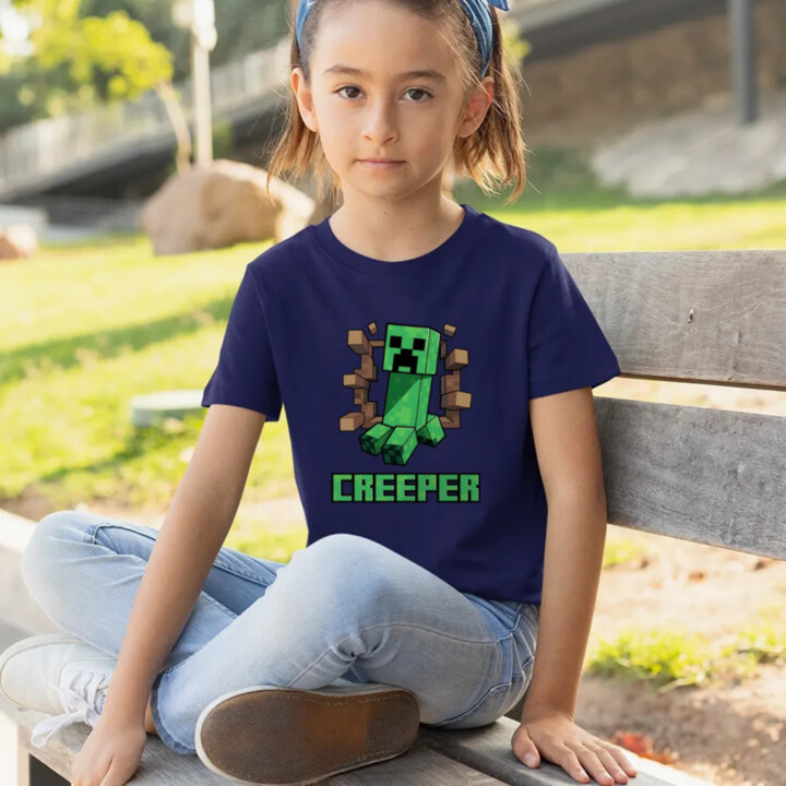 Creeper - detské tričko s potlačou pre fanúšikov hry Minecraft
