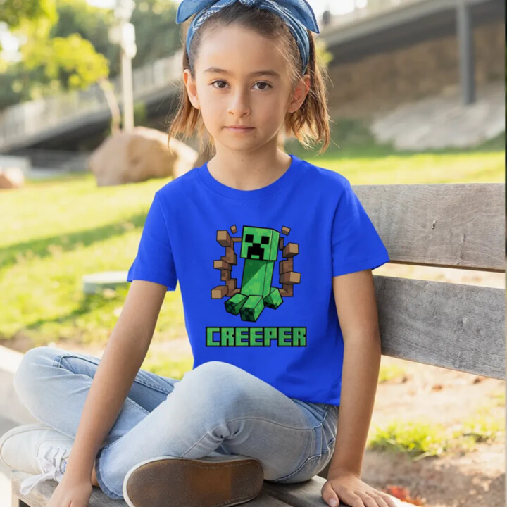 Creeper - detské tričko s potlačou pre fanúšikov hry Minecraft