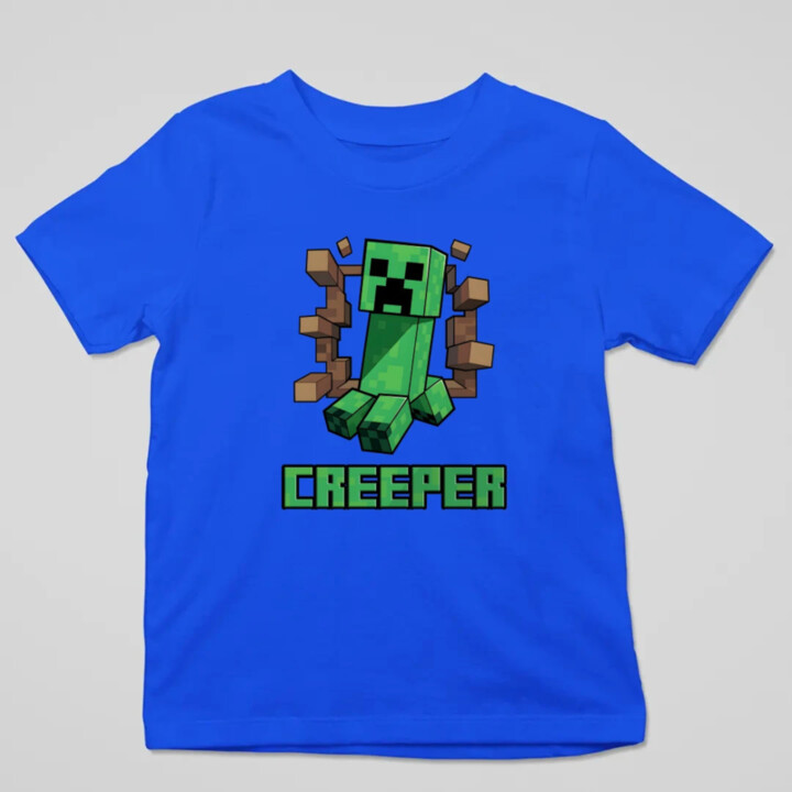 Creeper - detské tričko s potlačou pre fanúšikov hry Minecraft