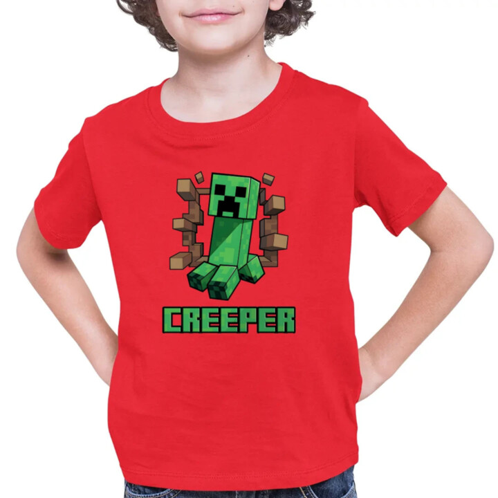 Creeper - detské tričko s potlačou pre fanúšikov hry Minecraft