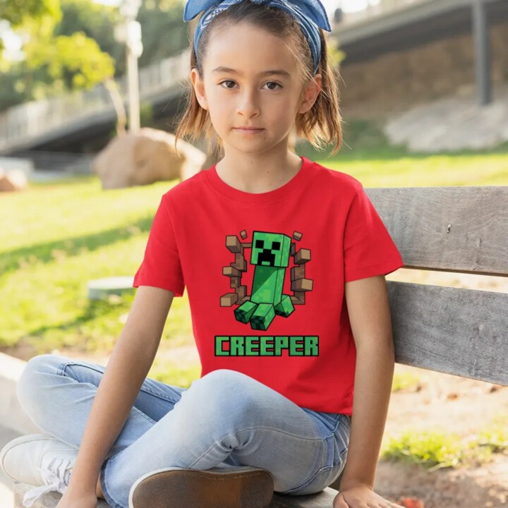 Creeper - detské tričko s potlačou pre fanúšikov hry Minecraft