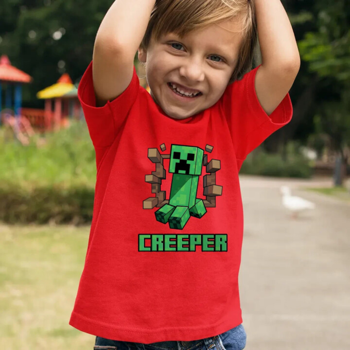 Creeper - detské tričko s potlačou pre fanúšikov hry Minecraft