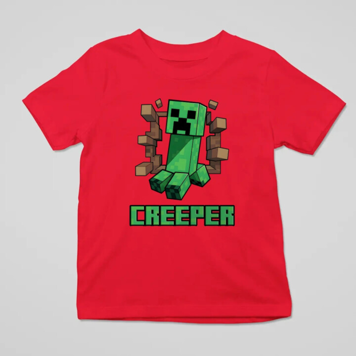Creeper - detské tričko s potlačou pre fanúšikov hry Minecraft
