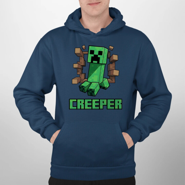 Creeper  - pánska mikina s potlačou pre fanúšikov hry Minecraft