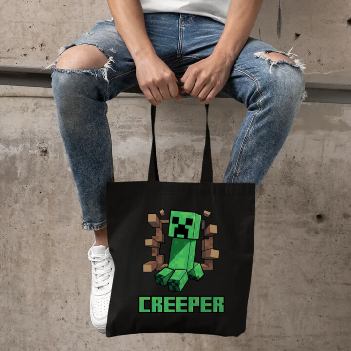 Creeper - taška s potlačou pre fanúšikov hry Minecraft