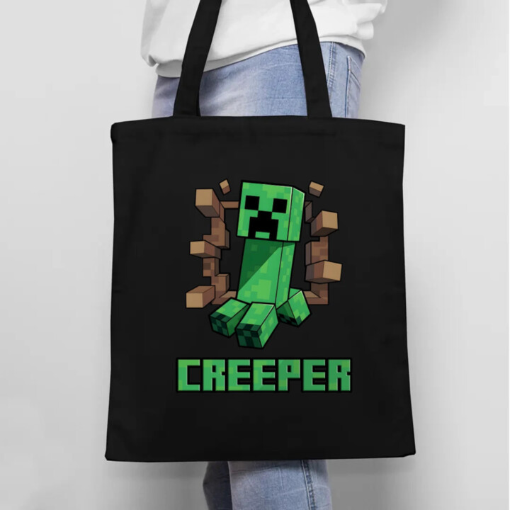 Creeper - taška s potlačou pre fanúšikov hry Minecraft