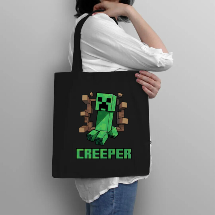 Creeper - taška s potlačou pre fanúšikov hry Minecraft