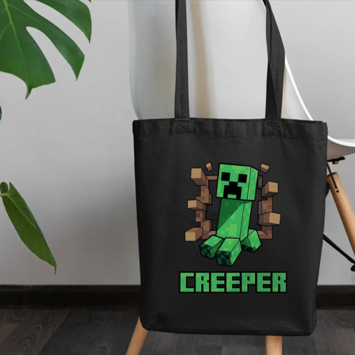 Creeper - taška s potlačou pre fanúšikov hry Minecraft