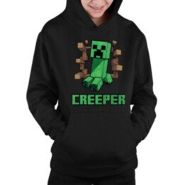 Creeper - detská mikina s kapucňou pre fanúšikov hry Minecraft