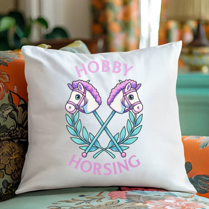 Hobby horsing - vankúš s potlačou