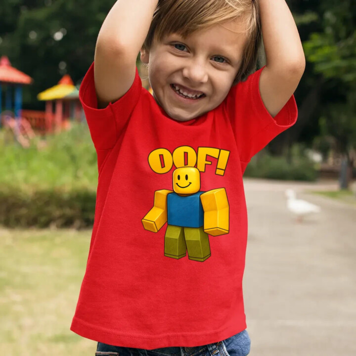 Oof - detské tričko s potlačou pre fanúšikov hry Roblox
