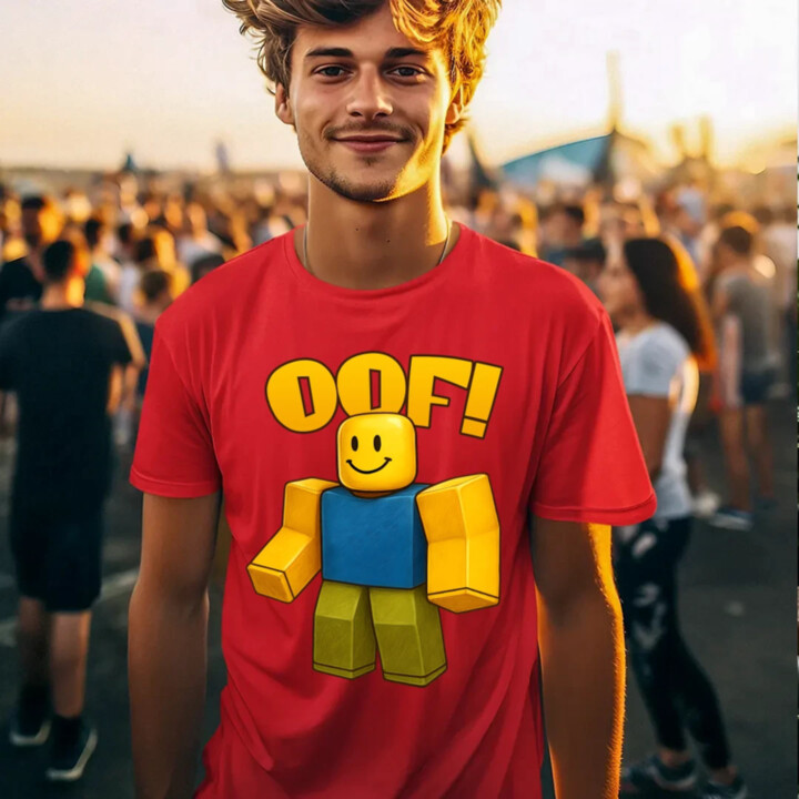Oof - pánske tričko s potlačou pre fanúšikov hry Roblox