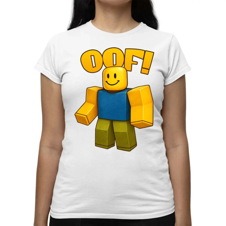 Oof - dámske tričko s potlačou pre fanúšikov hry Roblox