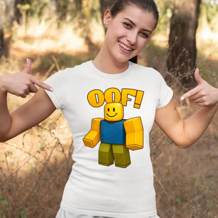 Oof - dámske tričko s potlačou pre fanúšikov hry Roblox