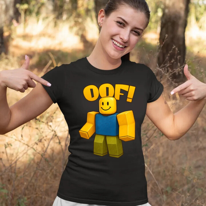 Oof - dámske tričko s potlačou pre fanúšikov hry Roblox