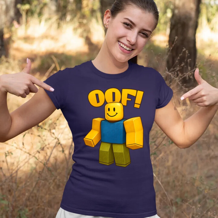 Oof - dámske tričko s potlačou pre fanúšikov hry Roblox