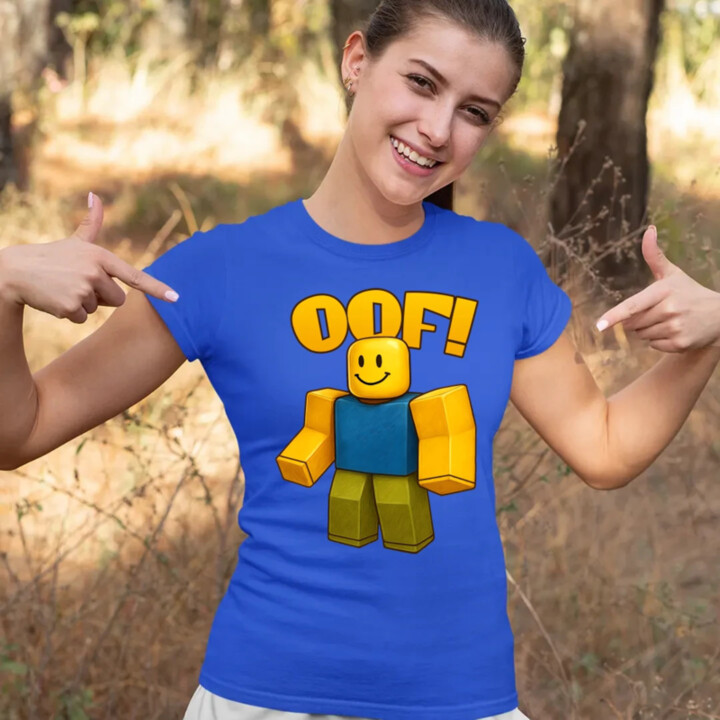 Oof - dámske tričko s potlačou pre fanúšikov hry Roblox
