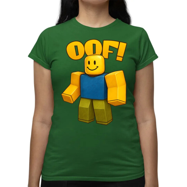 Oof - dámske tričko s potlačou pre fanúšikov hry Roblox