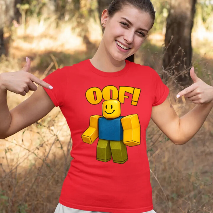Oof - dámske tričko s potlačou pre fanúšikov hry Roblox